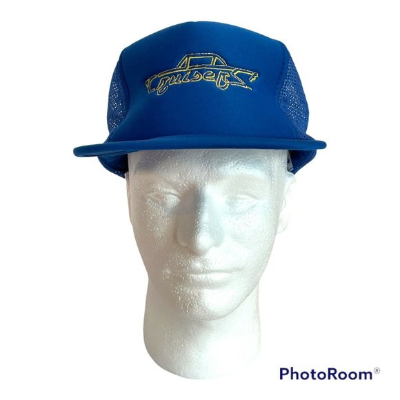 Vintage Cruisers Car Auto Blue Embroidered Trucker Snapback Foam Mesh Hat Cap - Picture 2 of 9